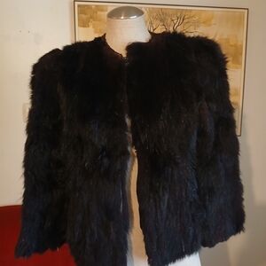 Vintage Black Fur Teddy Jacket